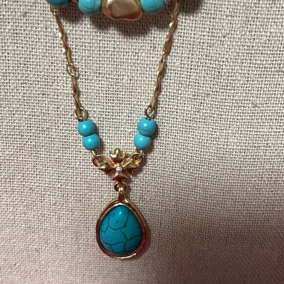 NWT Patricia Nash Double Mod Short Multi Strand Necklace - Egyptian Gold - Picture 5 of 8